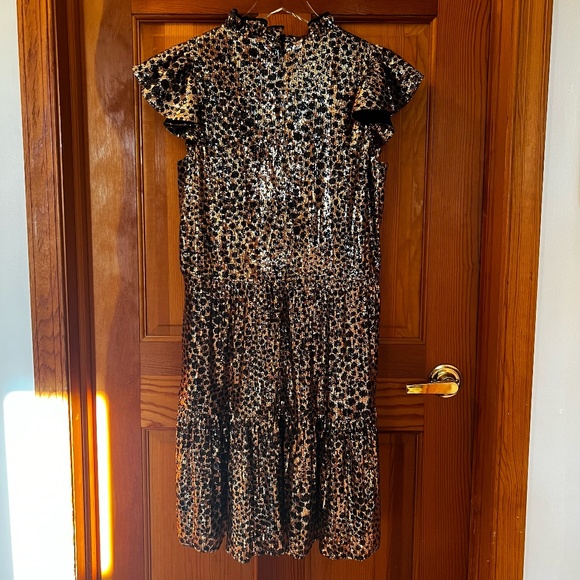 NWT Anthropologie Flutter Sleeve Leopard Sequin Mini Dress MEDIUM - Picture 3 of 9